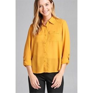 ROMANTIC ROSE L/S FRONT POCKET CHIFFON TOP 3 PACK